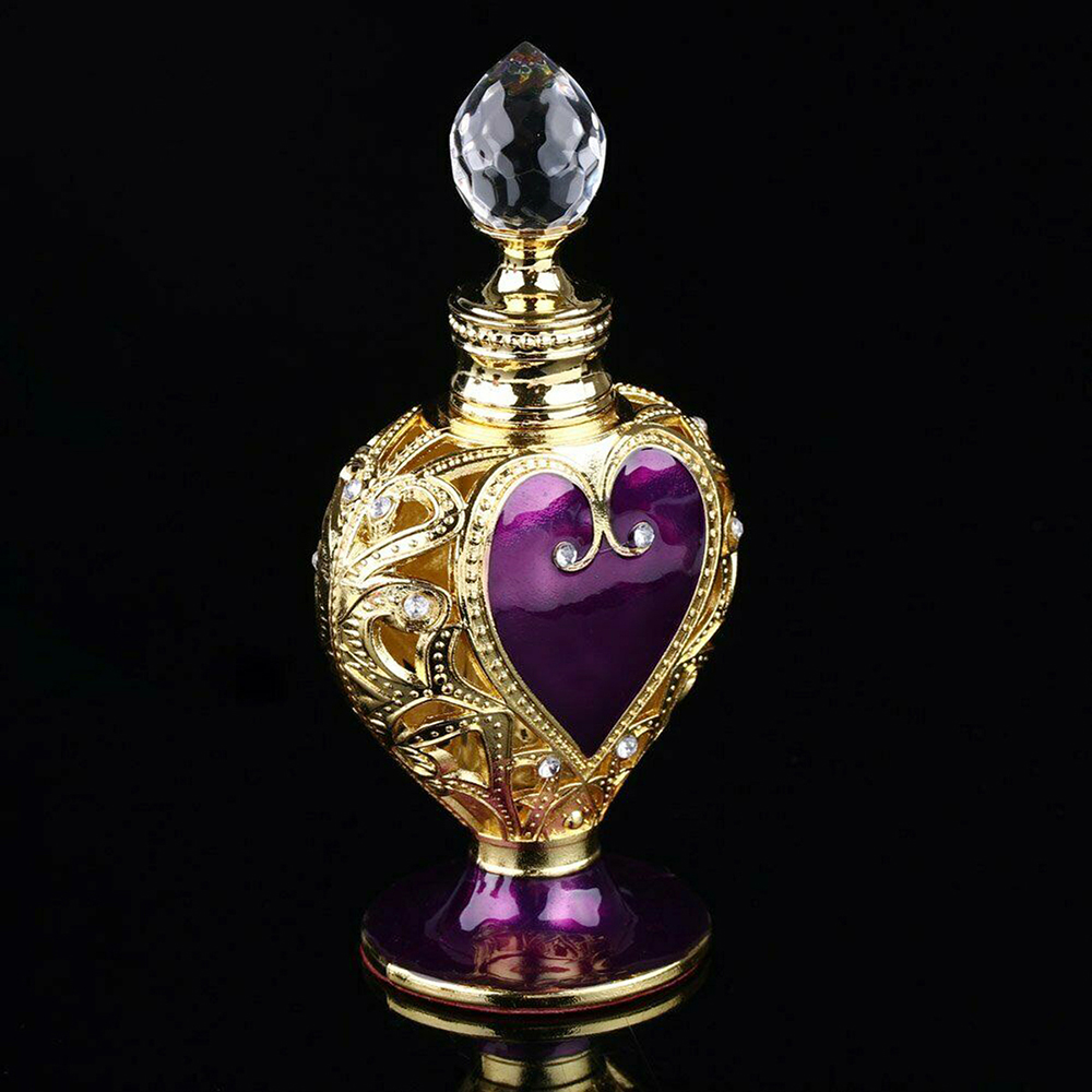 Vintage Collectible Perfume Bottles - 1pc Kristallen Parfumflesje Paars Hart Kroon