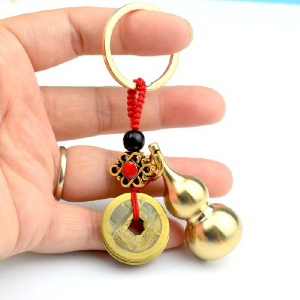 Vintage Collectible Coins - Vintage messing geld tas sleutelhanger hanger