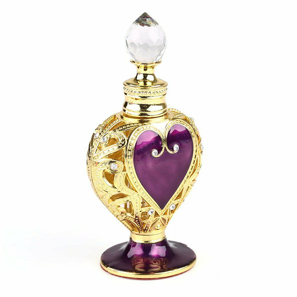 Vintage Collectible Perfume Bottles - Luxe parfumkristal fles paarse hartkroon vintage