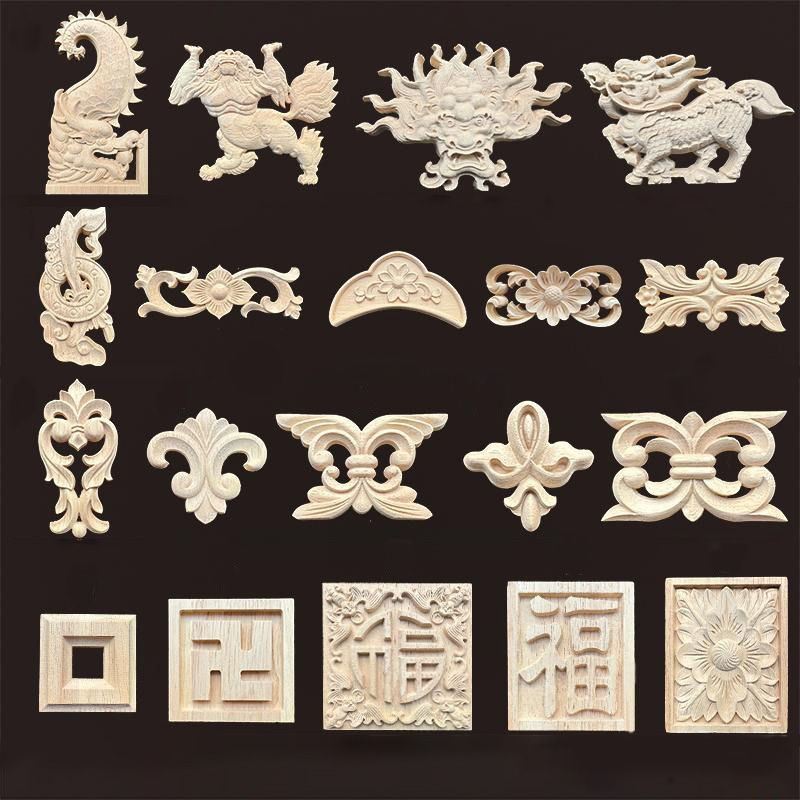 Vintage Things Collection - Vintage hout applique met Dragon &