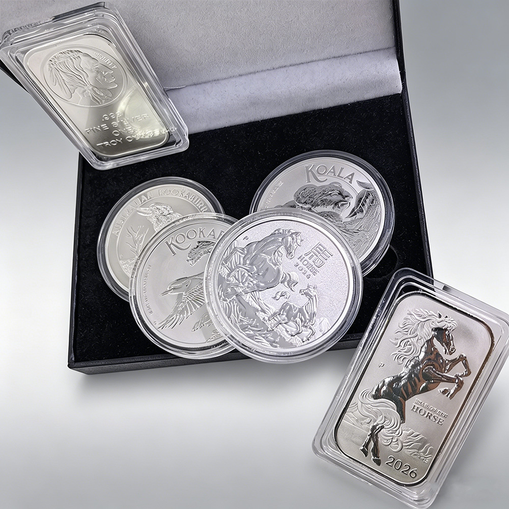 Vintage Collectible Coins - 1/5 stuks Vintage Zilveren Munt Dierenthema