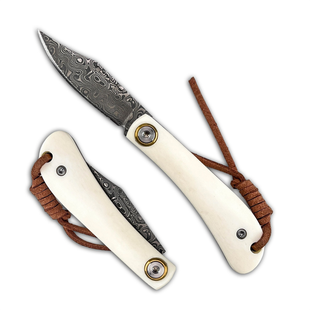Vintage Collectible Knives - Compact vintage EDC Damascus vouwmes met