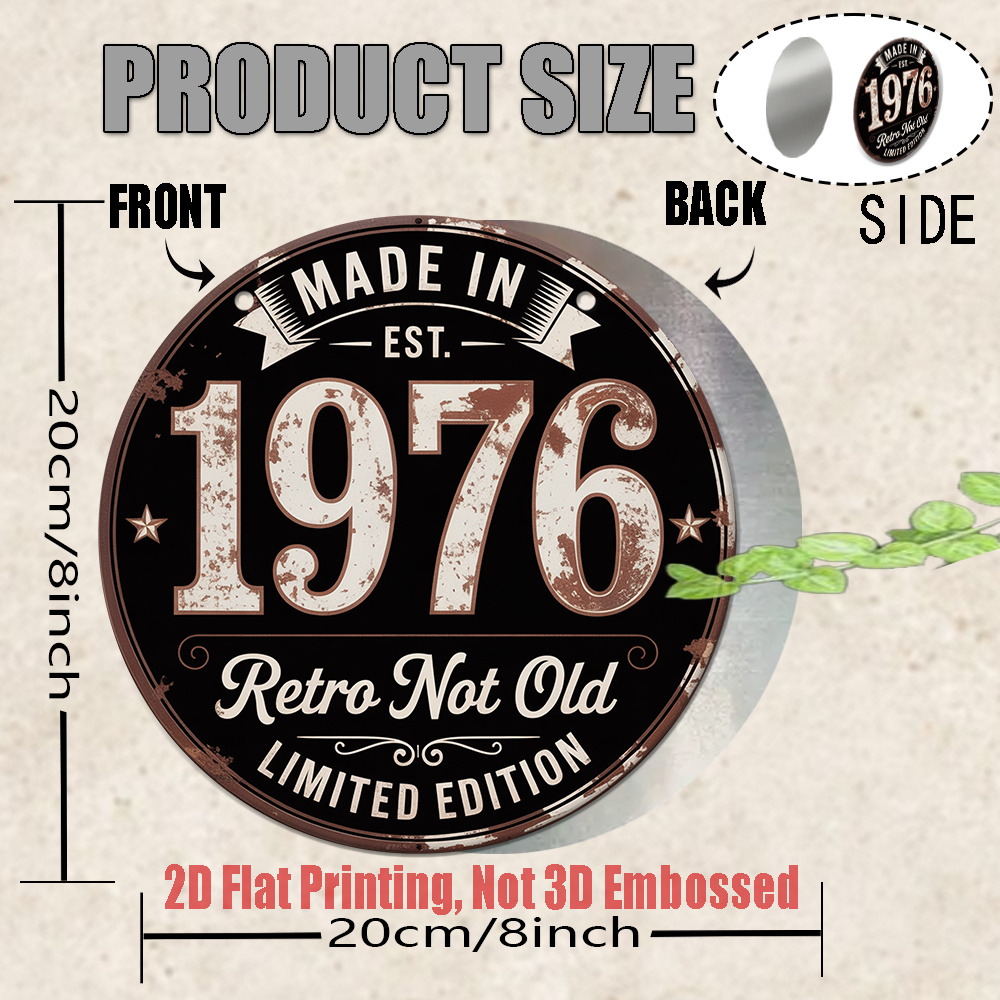 2D plat, 1 stuk 1976 vintage m - Vintage Collectible Signs recensie en prijs