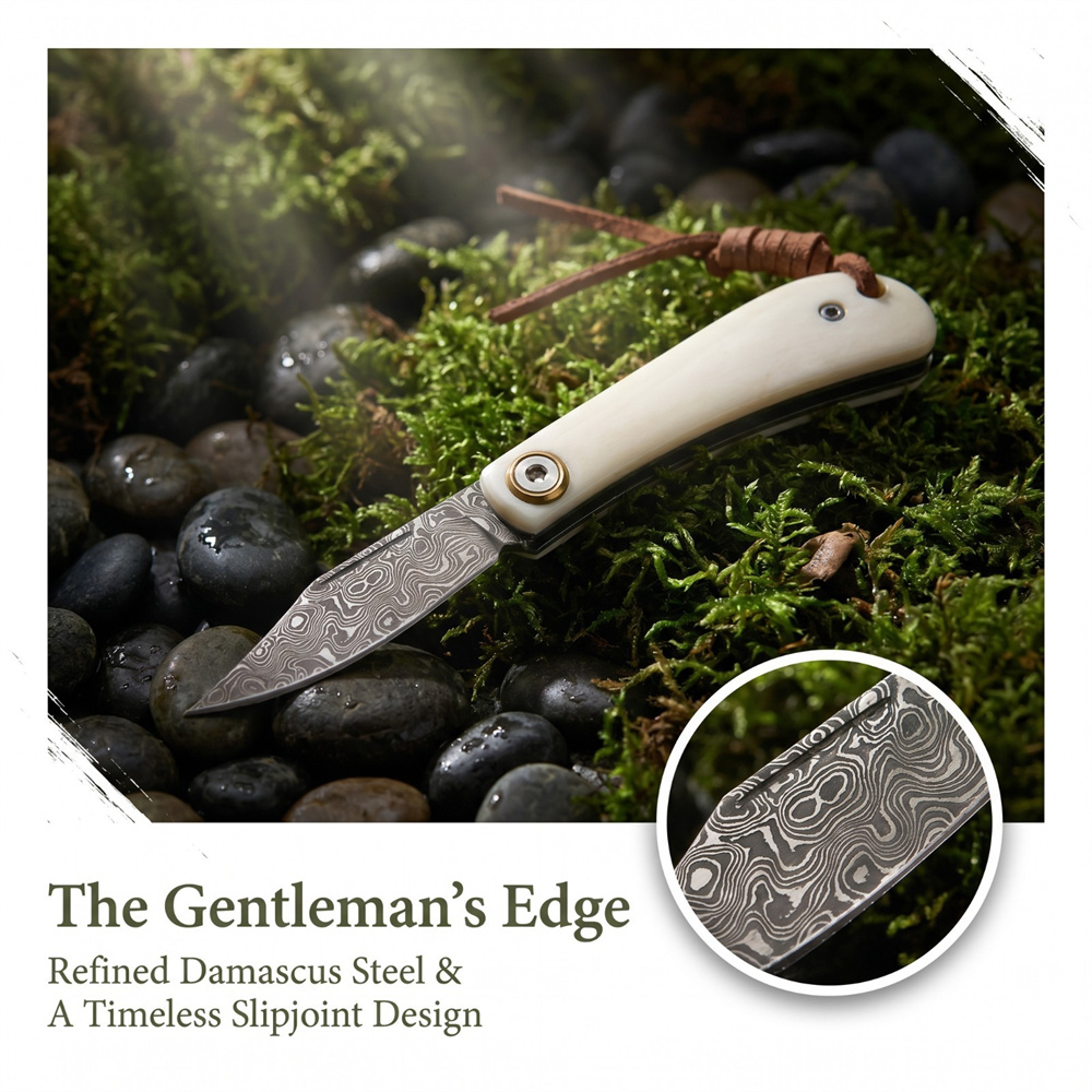 Compact vintage EDC Damascus v - Vintage Collectible Knives recensie en prijs