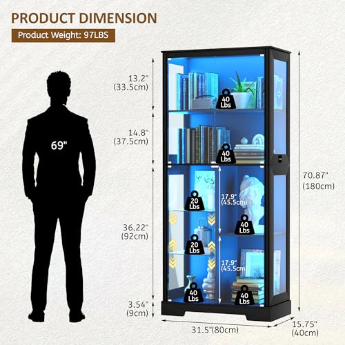 71” glazen vitrinekast met RGB - Collectible & Vintage Dolls For Halloween recensie en prijs