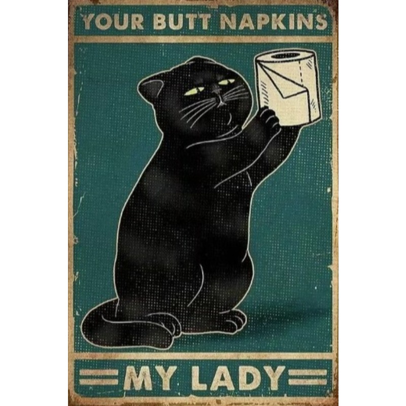 Zwarte Grappige Kat Metalen Bo - Vintage Collectible Signs recensie en prijs