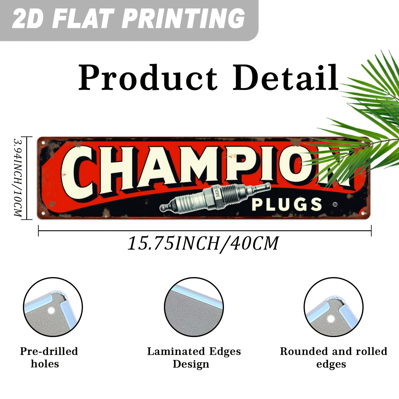 2D plat, 1pc Champion Plugs Vi - Vintage Collectible Signs recensie en prijs